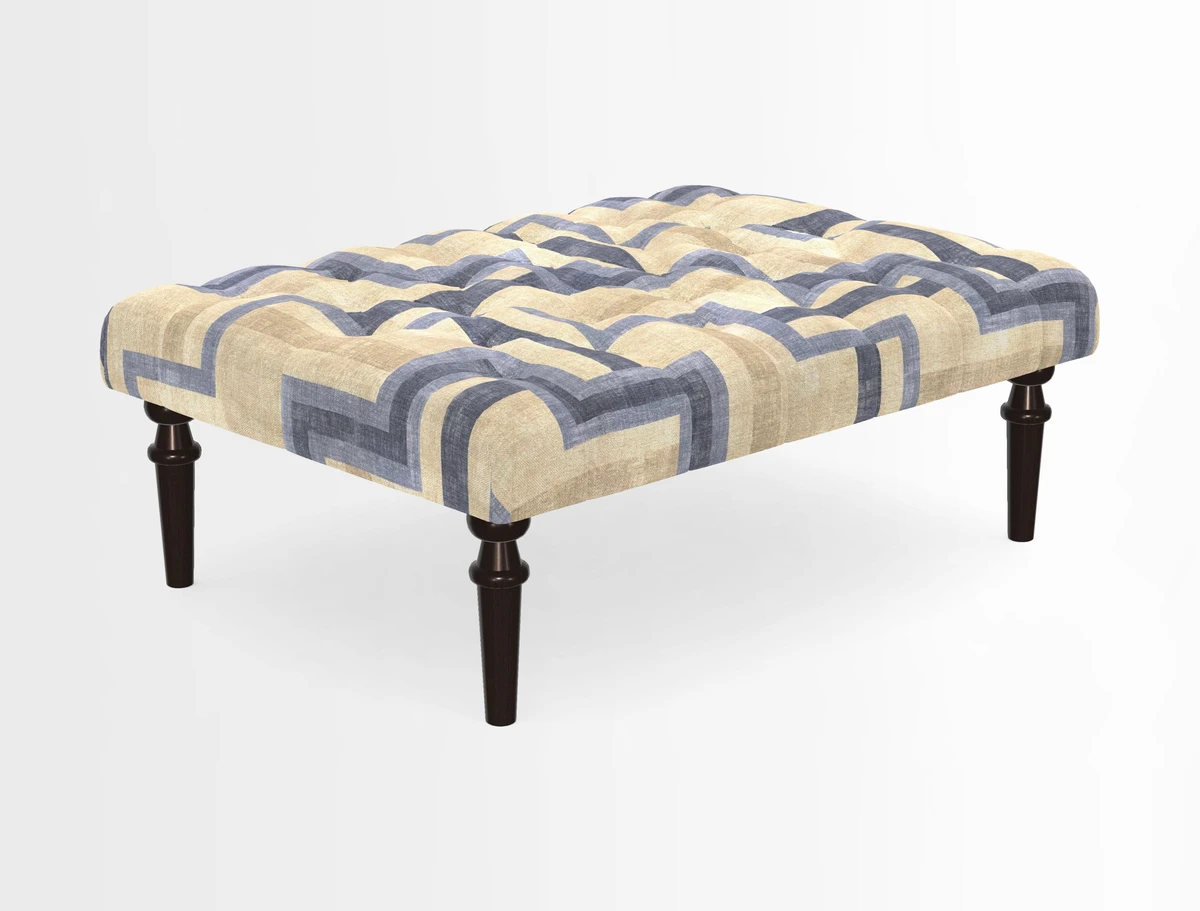 Pentlow Footstool in Mulberry Pompadour Floral Velvet Spice