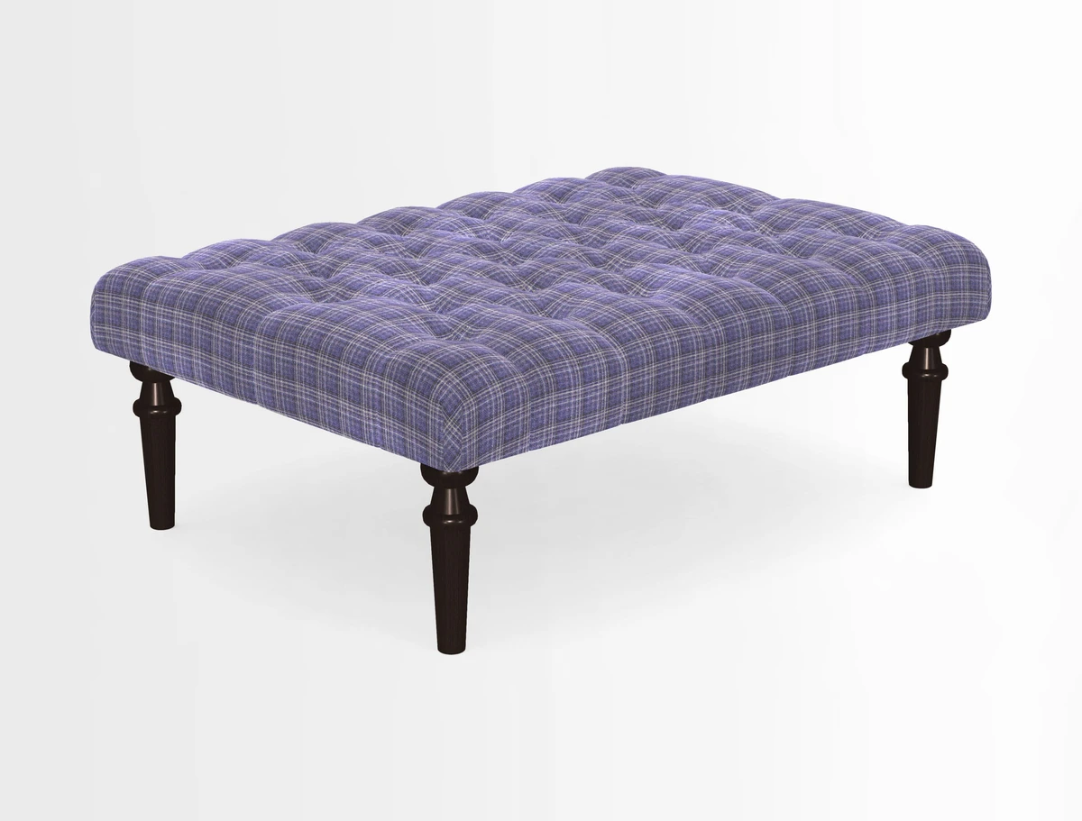 Pentlow Footstool in Mulberry Pompadour Floral Velvet Spice
