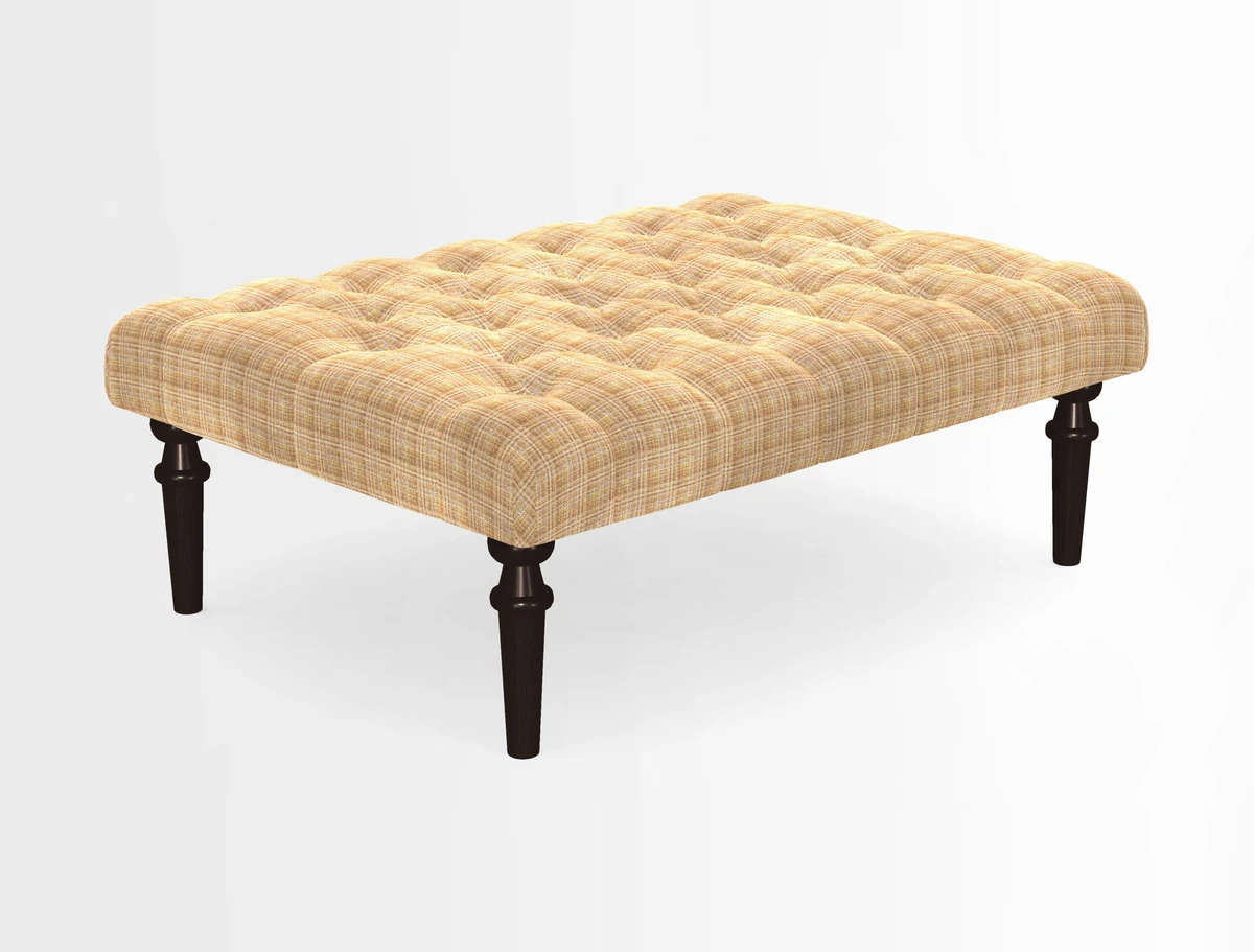 Pentlow Footstool in Mulberry Pompadour Floral Velvet Spice