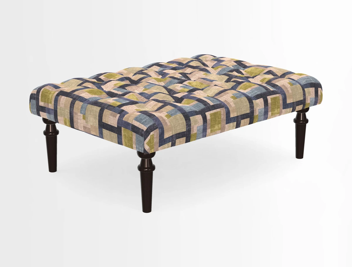 Pentlow Footstool in Mulberry Pompadour Floral Velvet Spice