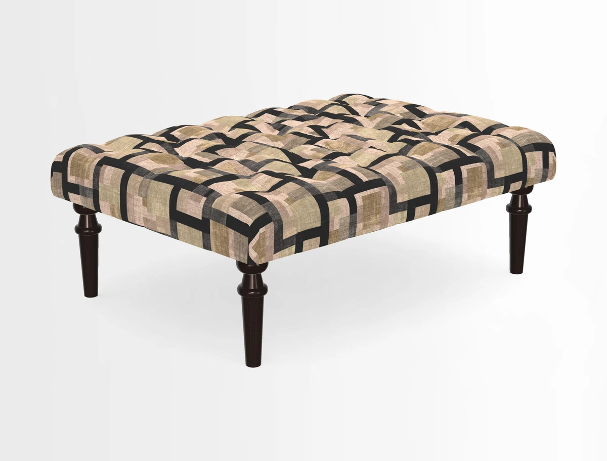 Pentlow Footstool in Mulberry Pompadour Floral Velvet Spice