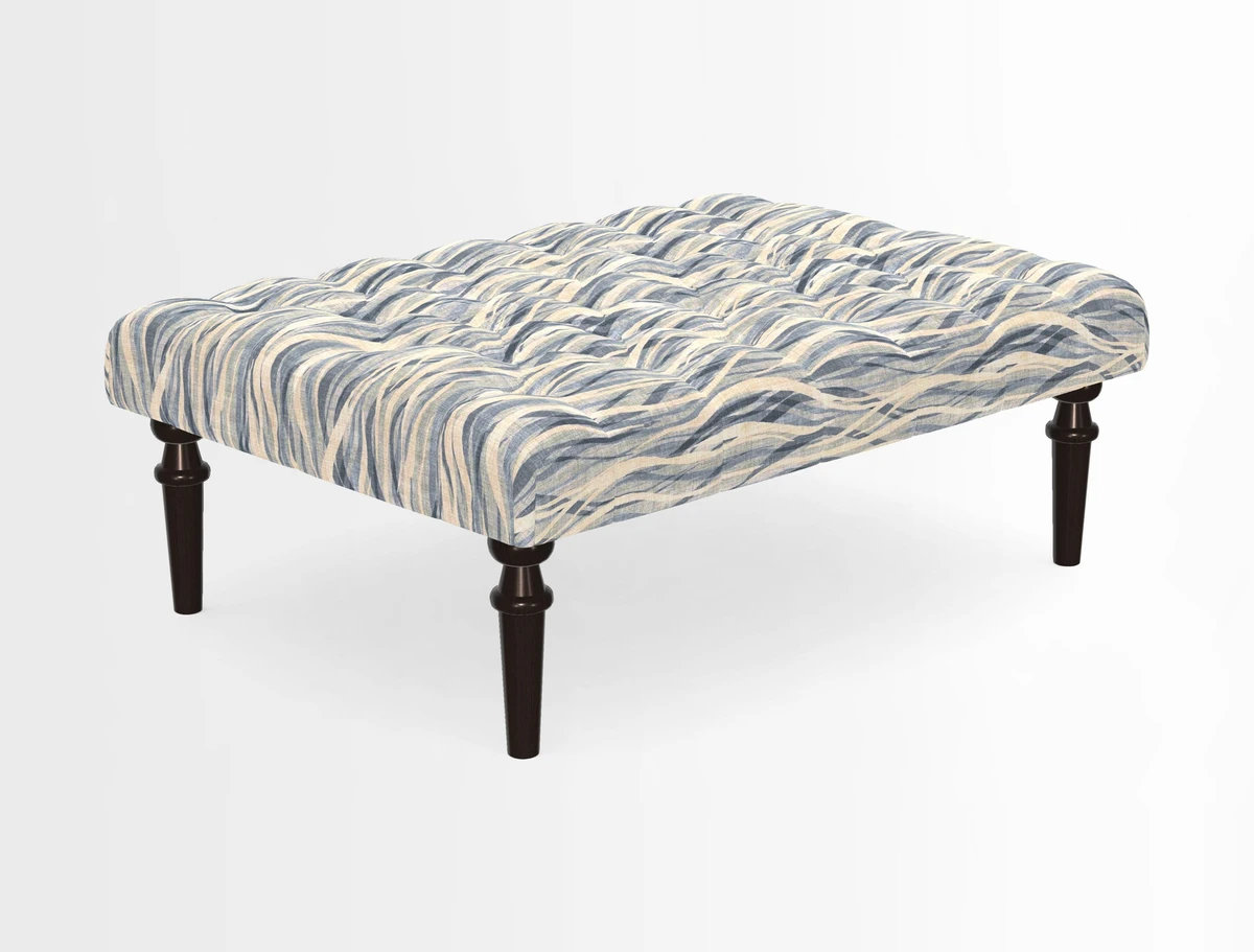 Pentlow Footstool in Mulberry Pompadour Floral Velvet Spice