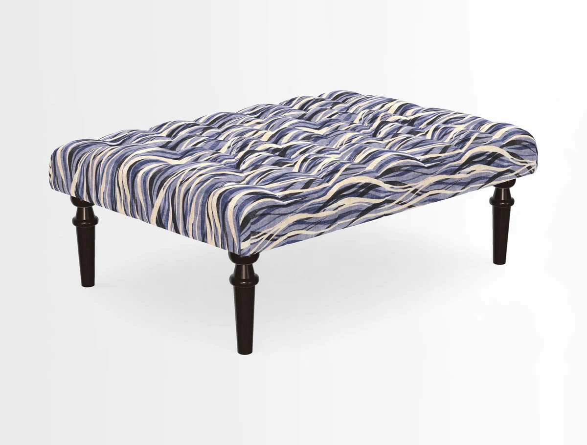Pentlow Footstool in Mulberry Pompadour Floral Velvet Spice