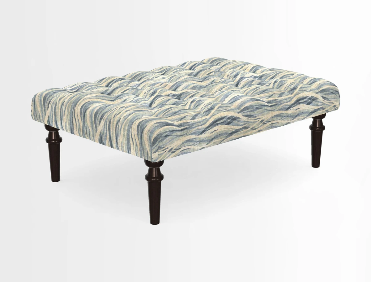 Pentlow Footstool in Mulberry Pompadour Floral Velvet Spice