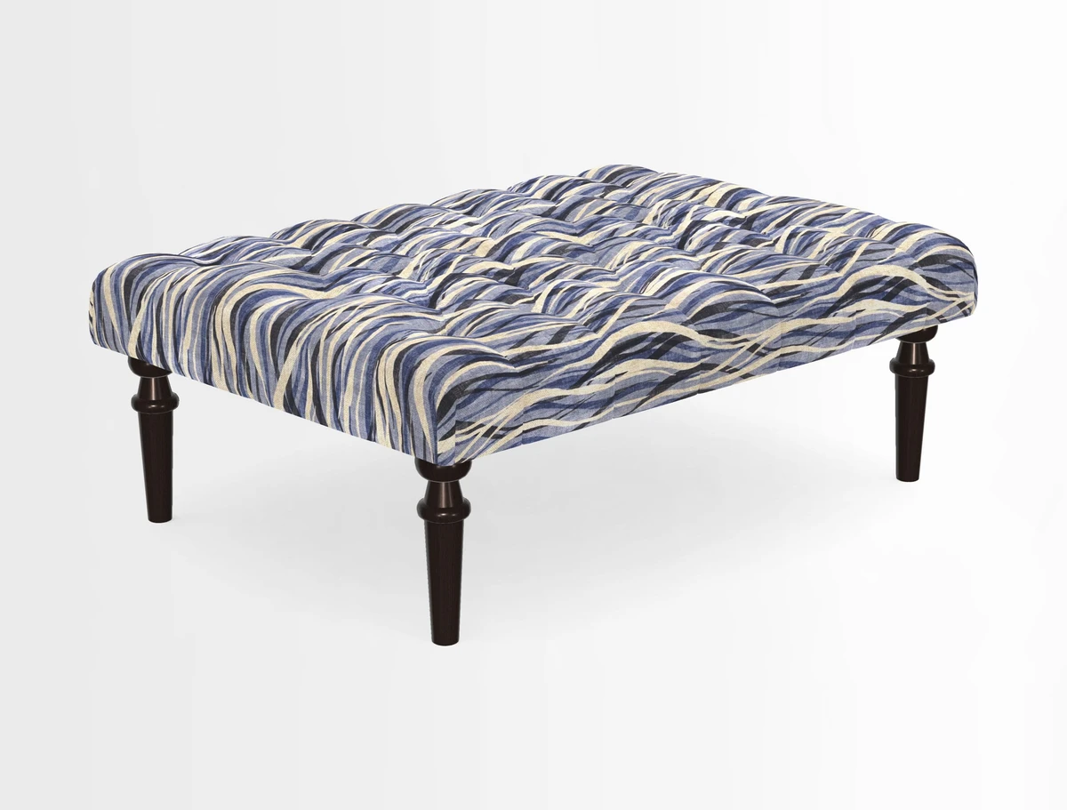 Pentlow Footstool in Mulberry Pompadour Floral Velvet Spice