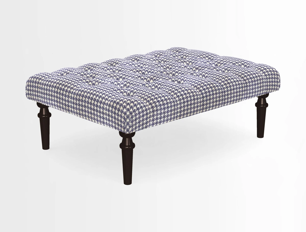 Pentlow Footstool in Mulberry Pompadour Floral Velvet Spice