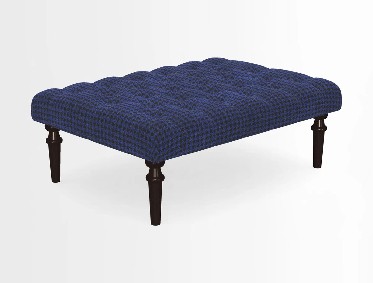 Pentlow Footstool in Mulberry Pompadour Floral Velvet Spice
