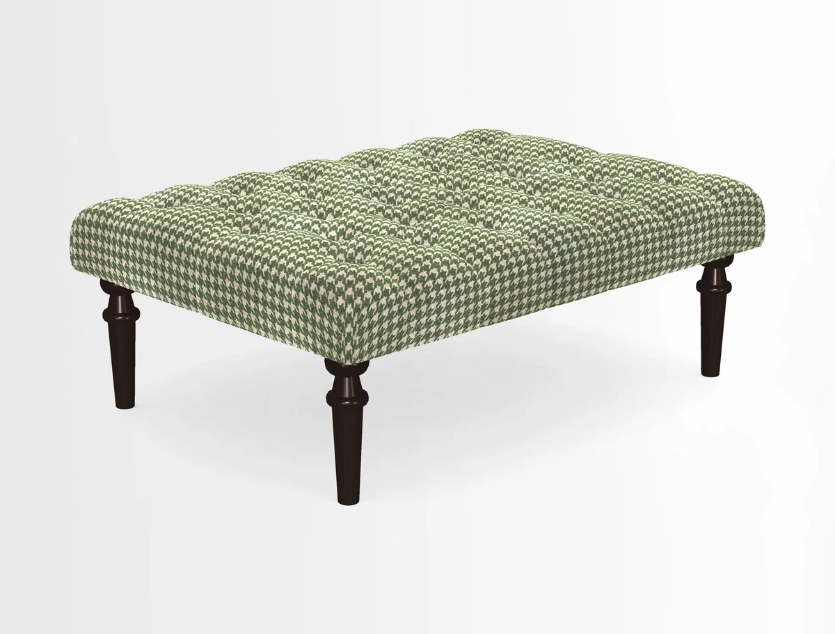 Pentlow Footstool in Mulberry Pompadour Floral Velvet Spice