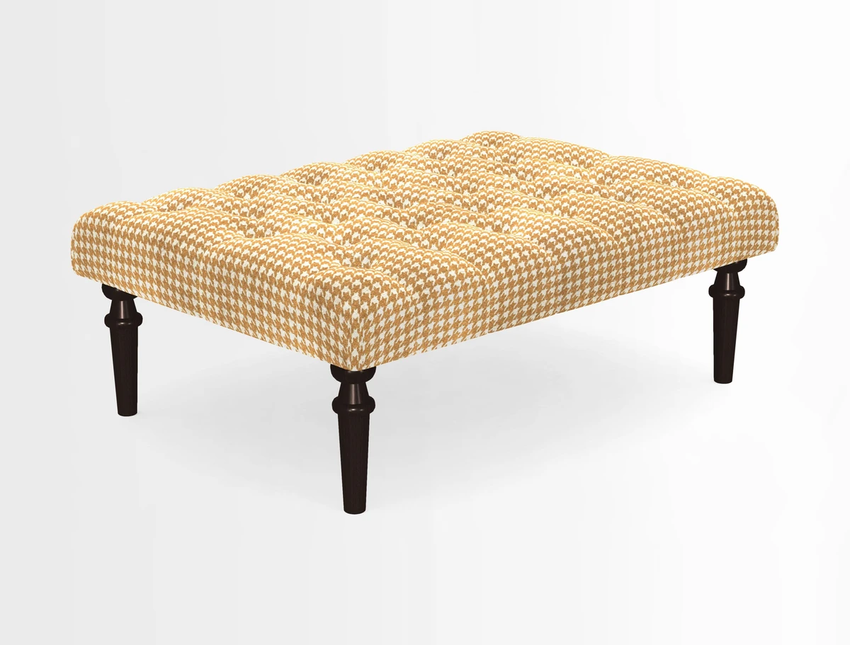 Pentlow Footstool in Mulberry Pompadour Floral Velvet Spice