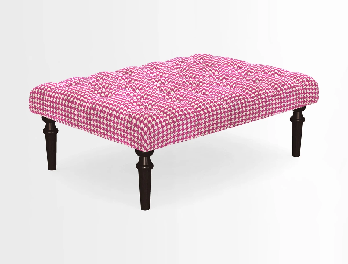 Pentlow Footstool in Mulberry Pompadour Floral Velvet Spice