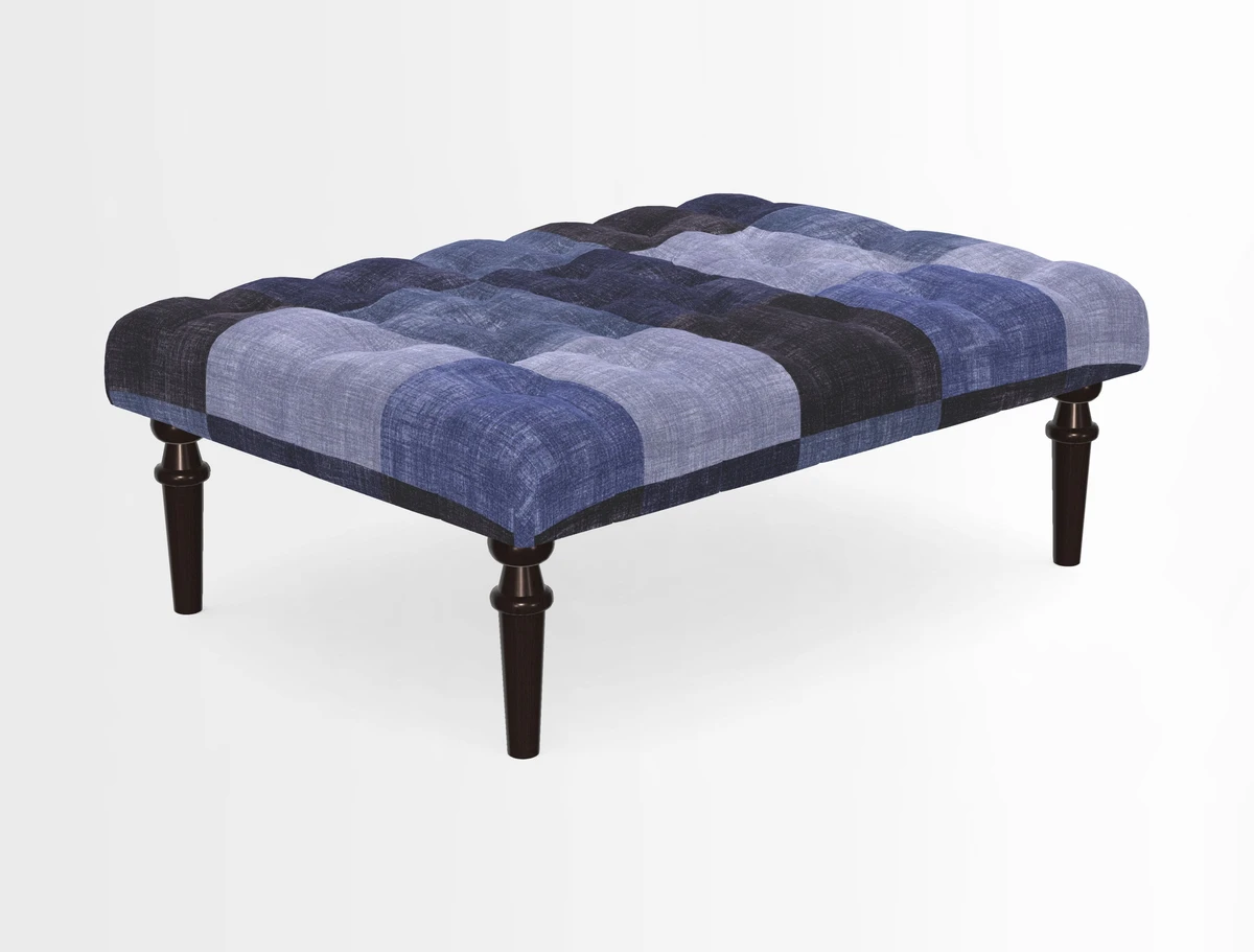 Pentlow Footstool in Mulberry Pompadour Floral Velvet Spice