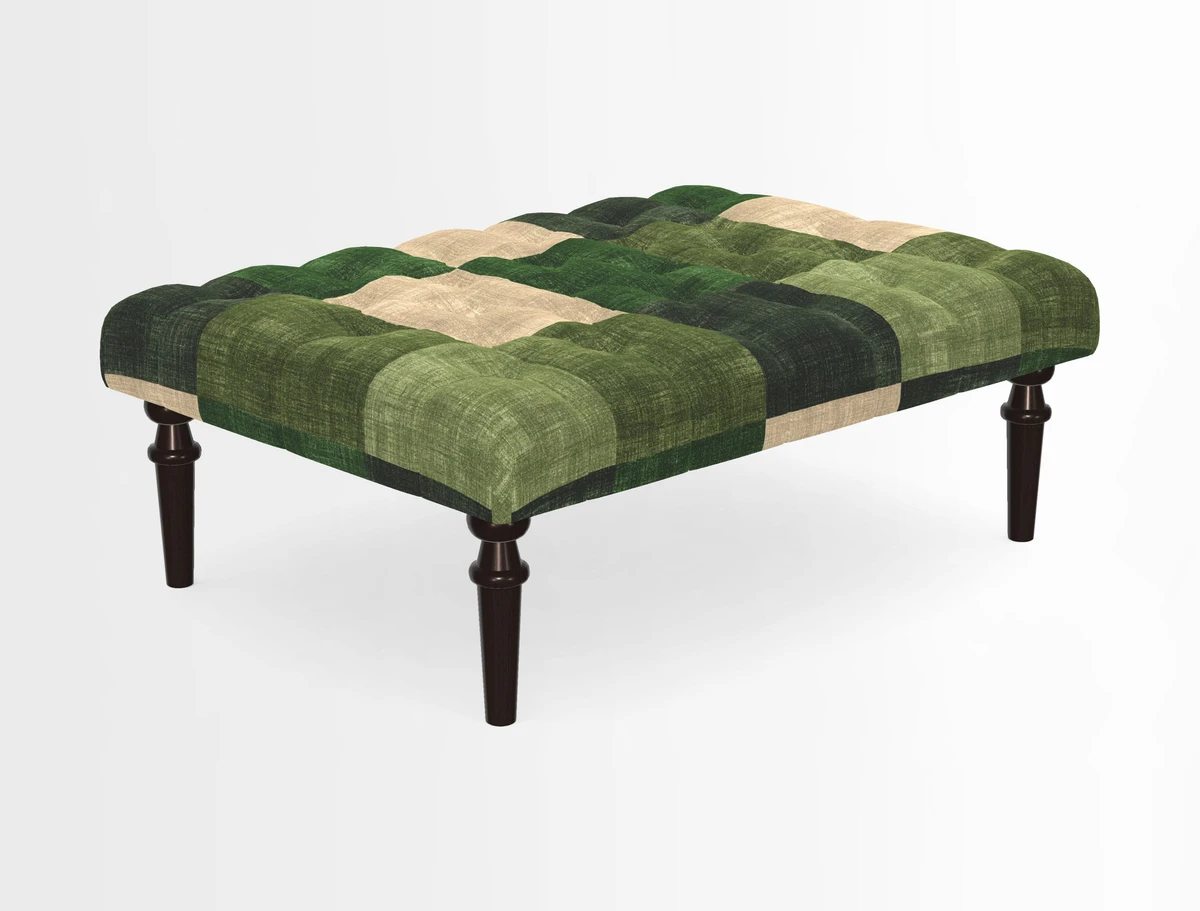 Pentlow Footstool in Mulberry Pompadour Floral Velvet Spice