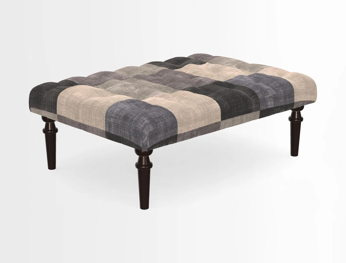 Pentlow Footstool in Mulberry Pompadour Floral Velvet Spice
