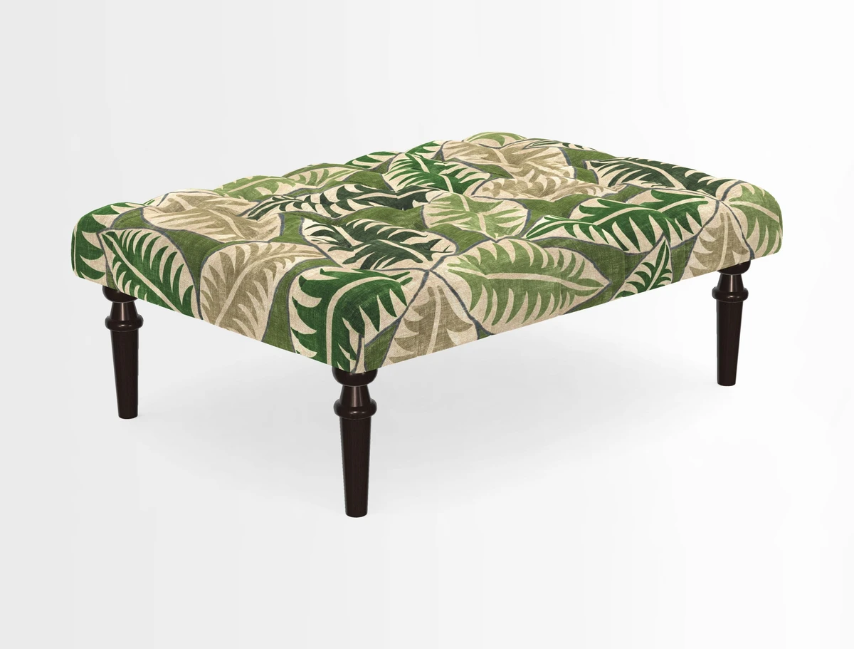 Pentlow Footstool in Mulberry Pompadour Floral Velvet Spice