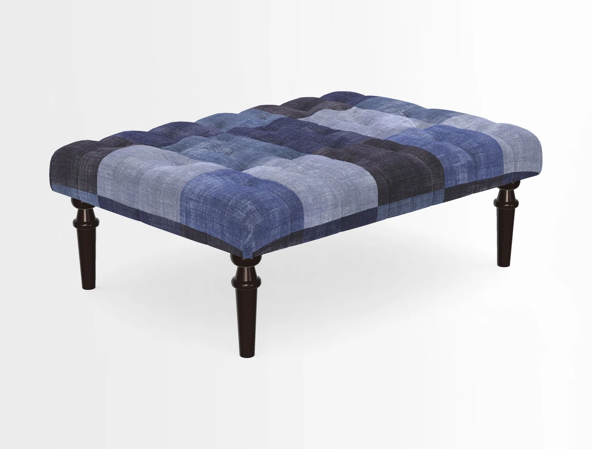 Pentlow Footstool in Mulberry Pompadour Floral Velvet Spice