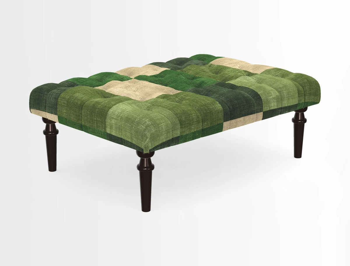 Pentlow Footstool in Mulberry Pompadour Floral Velvet Spice