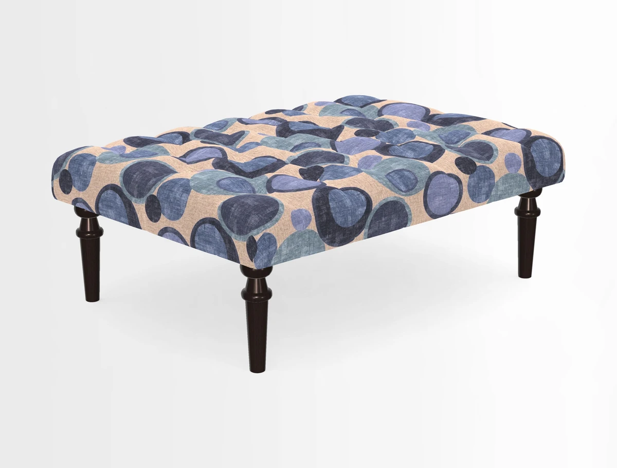 Pentlow Footstool in Mulberry Pompadour Floral Velvet Spice