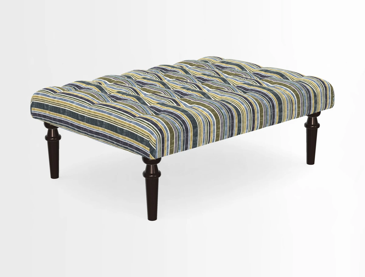 Pentlow Footstool in Mulberry Pompadour Floral Velvet Spice