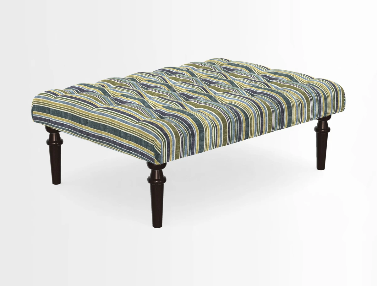 Pentlow Footstool in Mulberry Pompadour Floral Velvet Spice