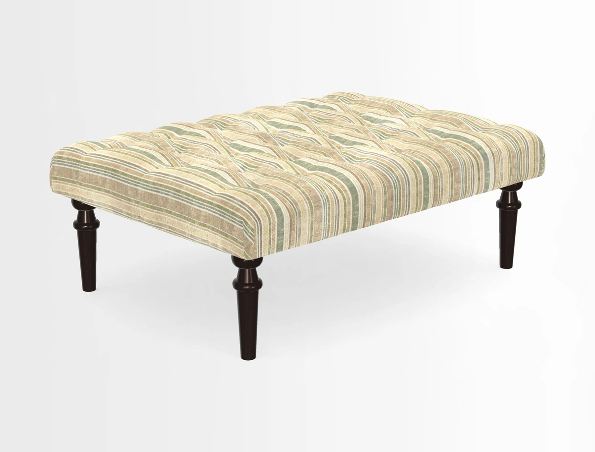 Pentlow Footstool in Mulberry Pompadour Floral Velvet Spice