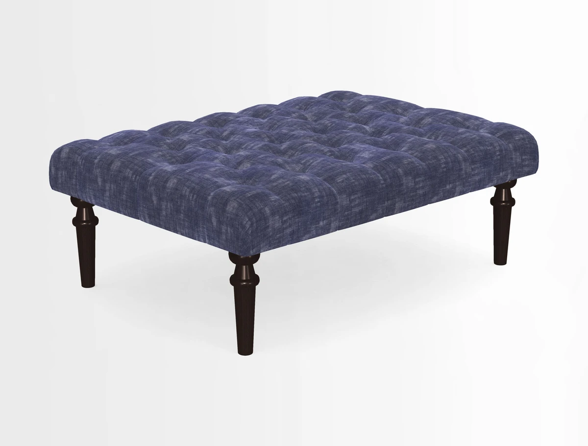 Pentlow Footstool in Mulberry Pompadour Floral Velvet Spice