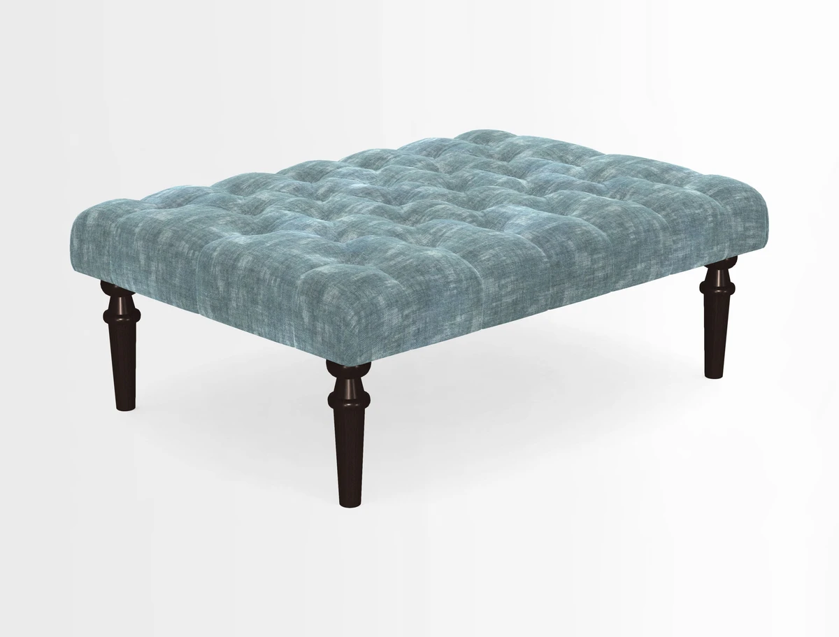 Pentlow Footstool in Mulberry Pompadour Floral Velvet Spice