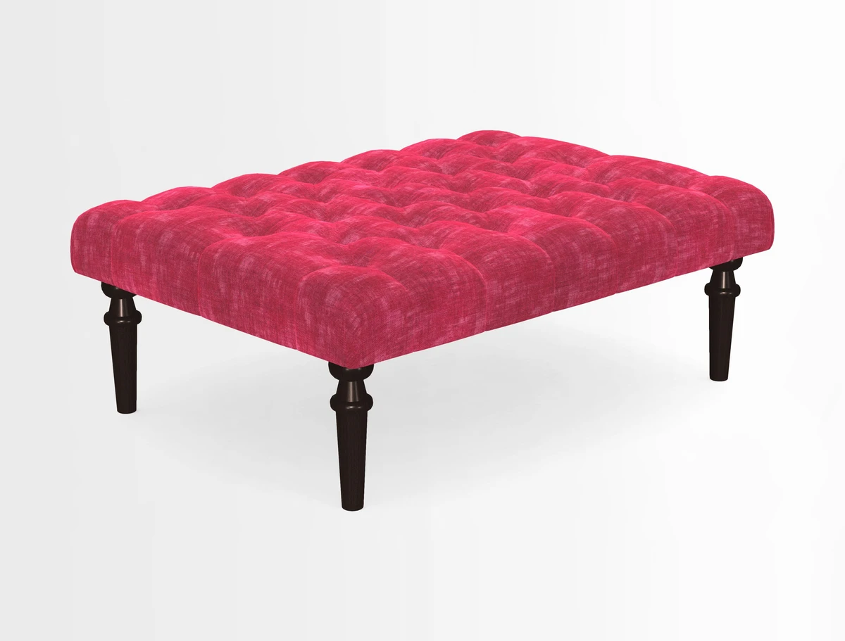 Pentlow Footstool in Mulberry Pompadour Floral Velvet Spice