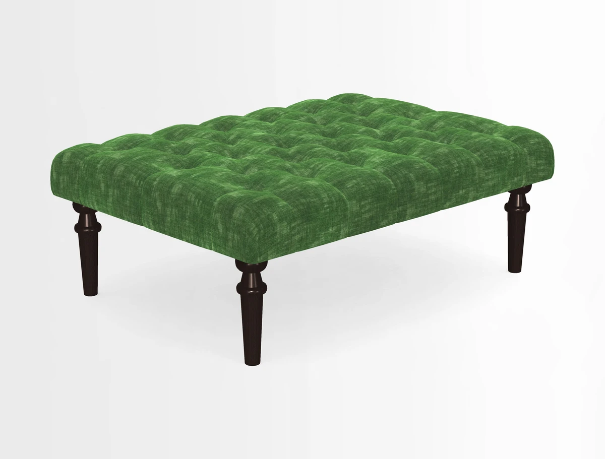 Pentlow Footstool in Mulberry Pompadour Floral Velvet Spice