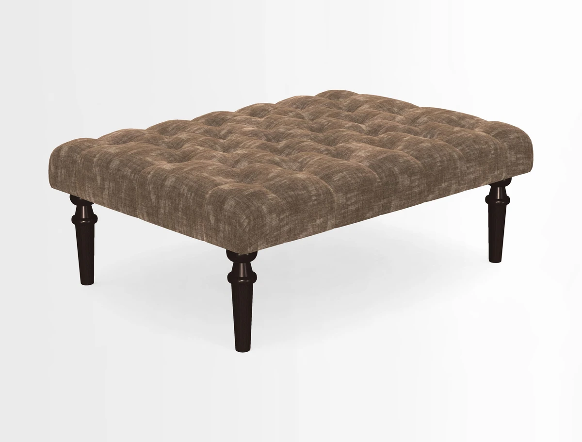 Pentlow Footstool in Mulberry Pompadour Floral Velvet Spice
