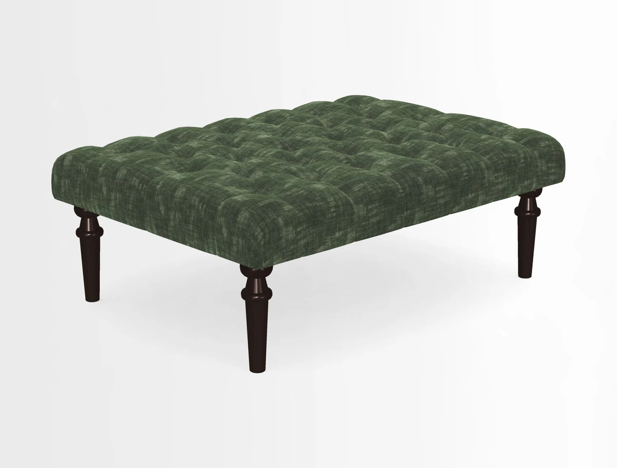 Pentlow Footstool in Mulberry Pompadour Floral Velvet Spice