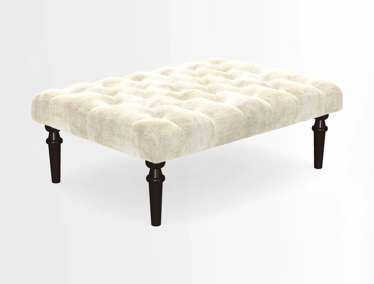 Pentlow Footstool in Mulberry Pompadour Floral Velvet Spice