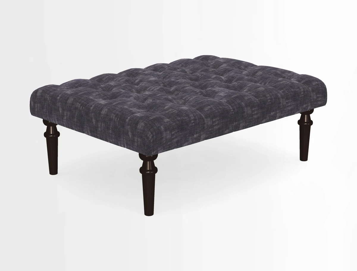 Pentlow Footstool in Mulberry Pompadour Floral Velvet Spice