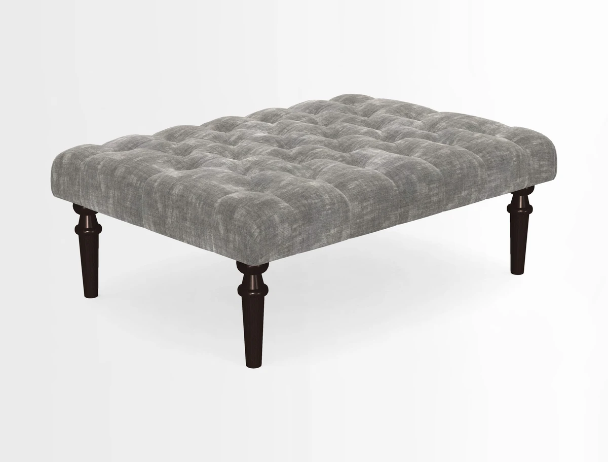 Pentlow Footstool in Mulberry Pompadour Floral Velvet Spice