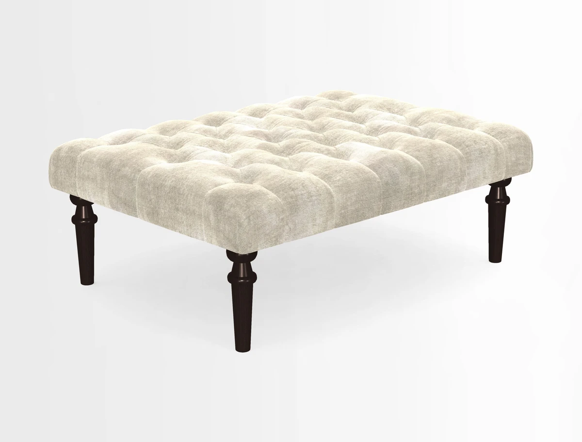 Pentlow Footstool in Mulberry Pompadour Floral Velvet Spice