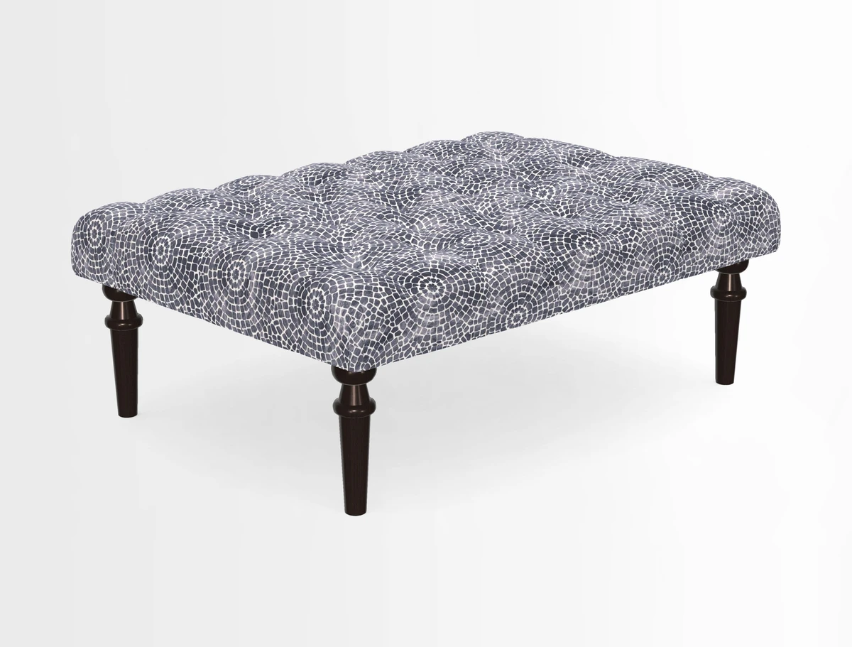 Pentlow Footstool in Mulberry Pompadour Floral Velvet Spice