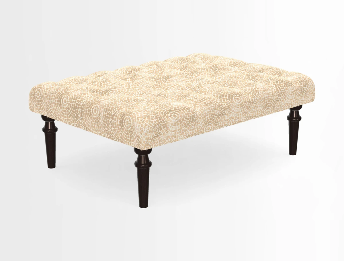 Pentlow Footstool in Mulberry Pompadour Floral Velvet Spice
