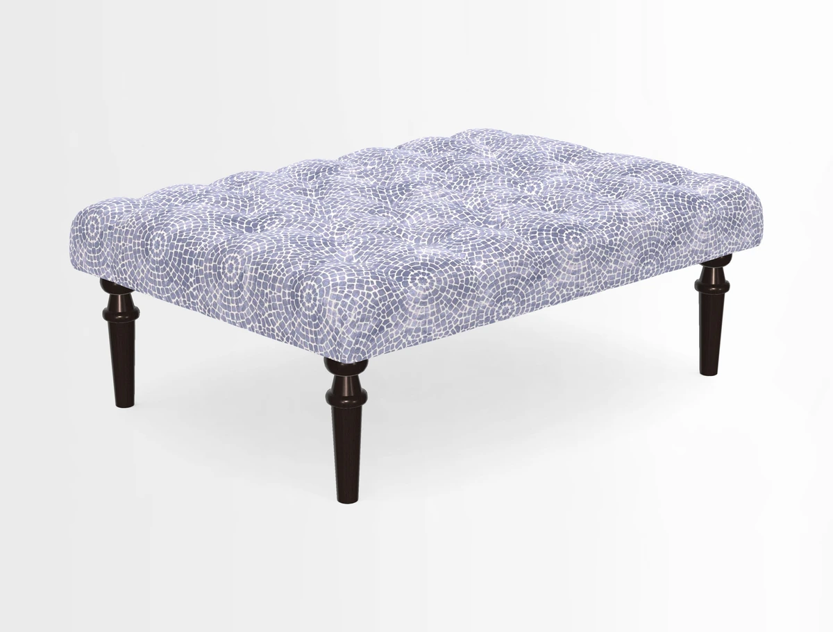 Pentlow Footstool in Mulberry Pompadour Floral Velvet Spice