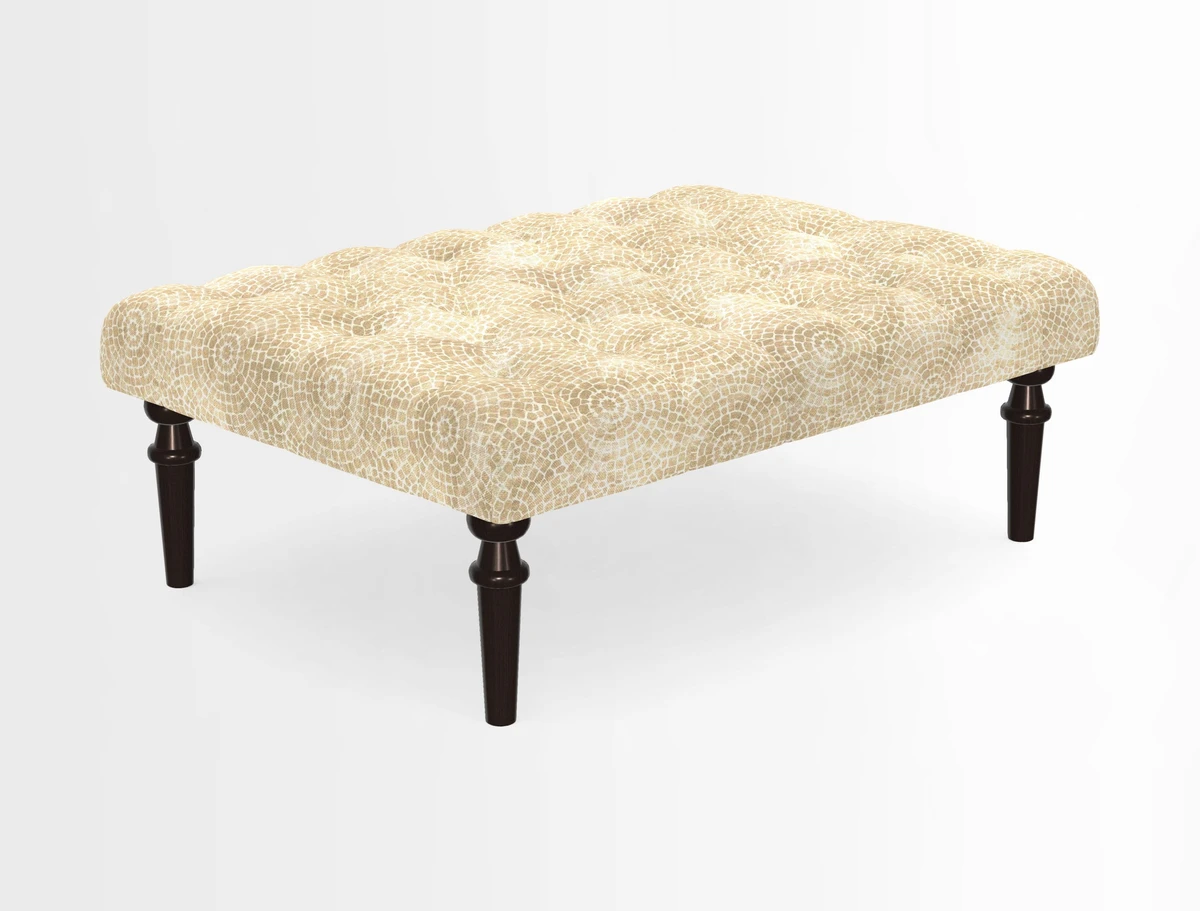 Pentlow Footstool in Mulberry Pompadour Floral Velvet Spice