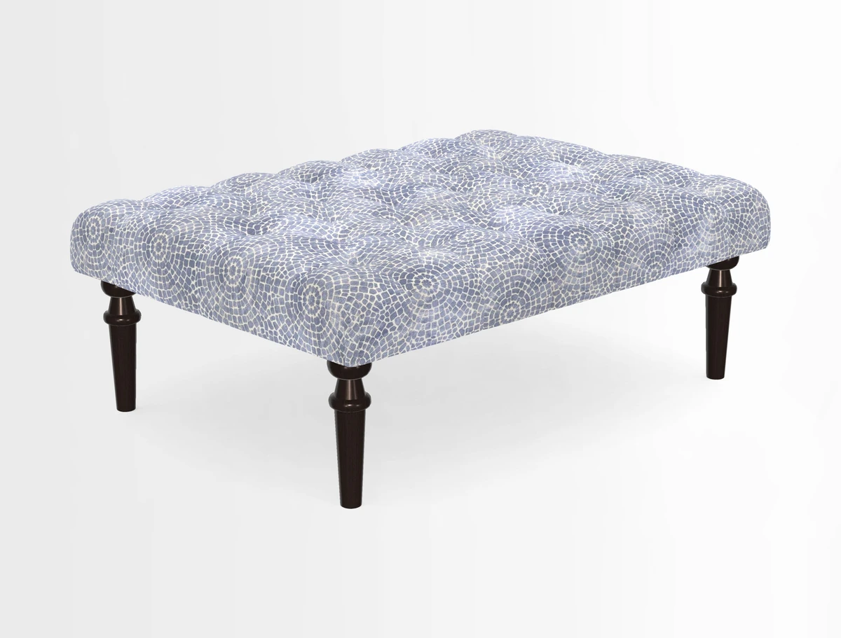 Pentlow Footstool in Mulberry Pompadour Floral Velvet Spice