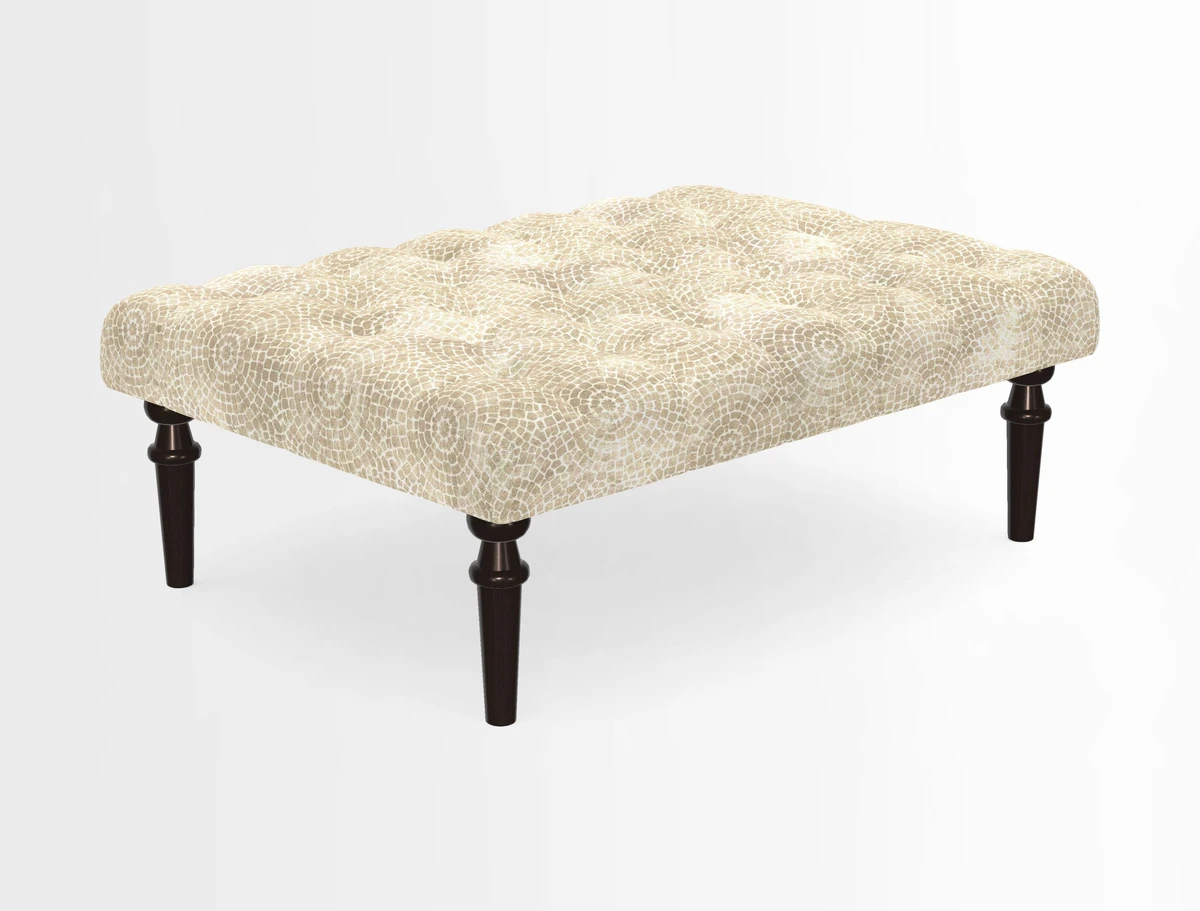 Pentlow Footstool in Mulberry Pompadour Floral Velvet Spice