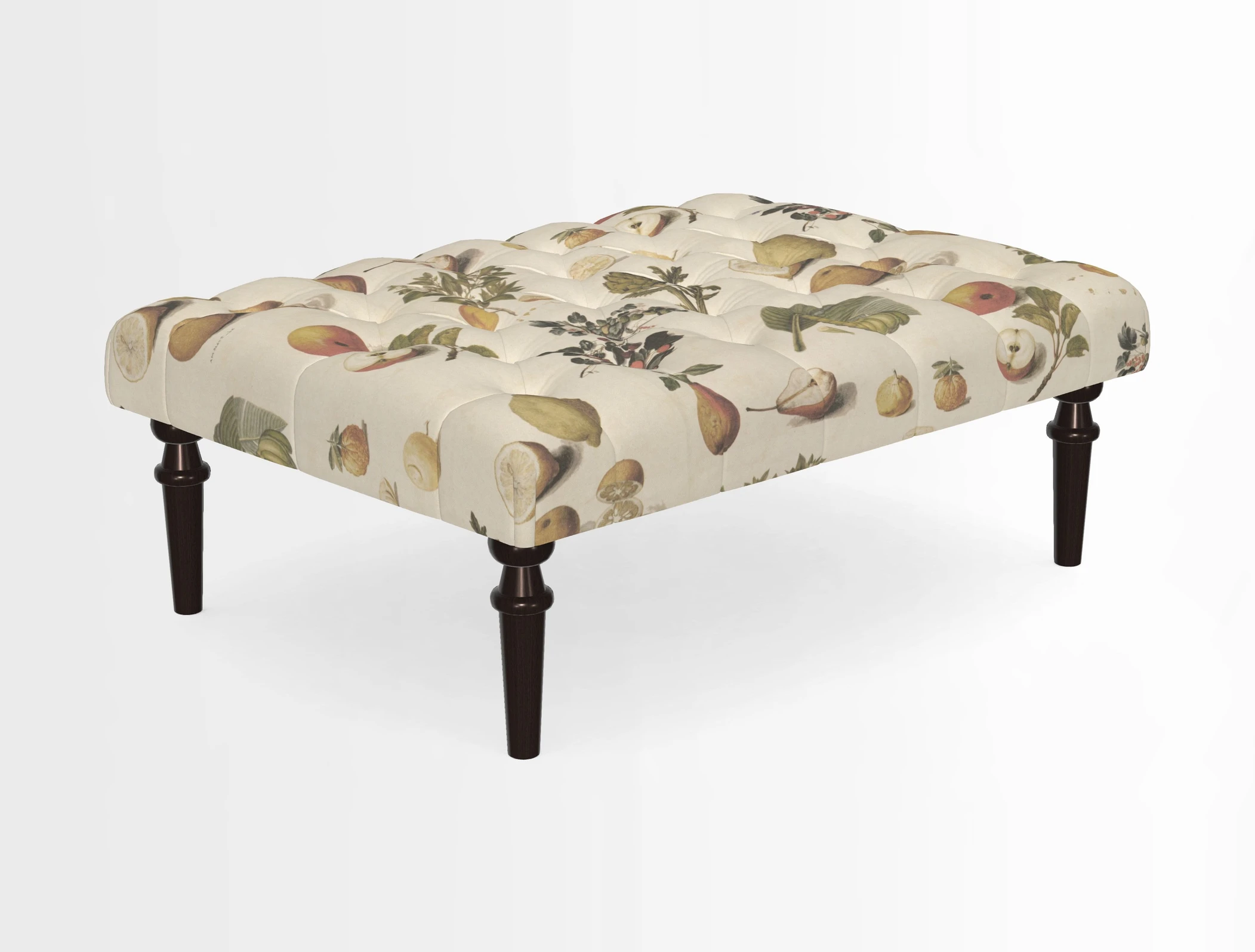 Pentlow Footstool in Mulberry Pompadour Floral Velvet Spice
