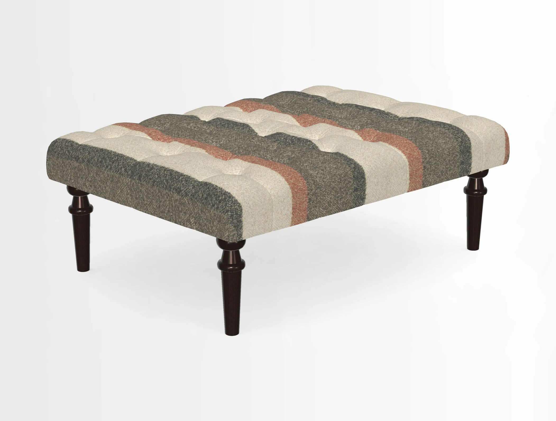Pentlow Footstool in Mulberry Pompadour Floral Velvet Spice