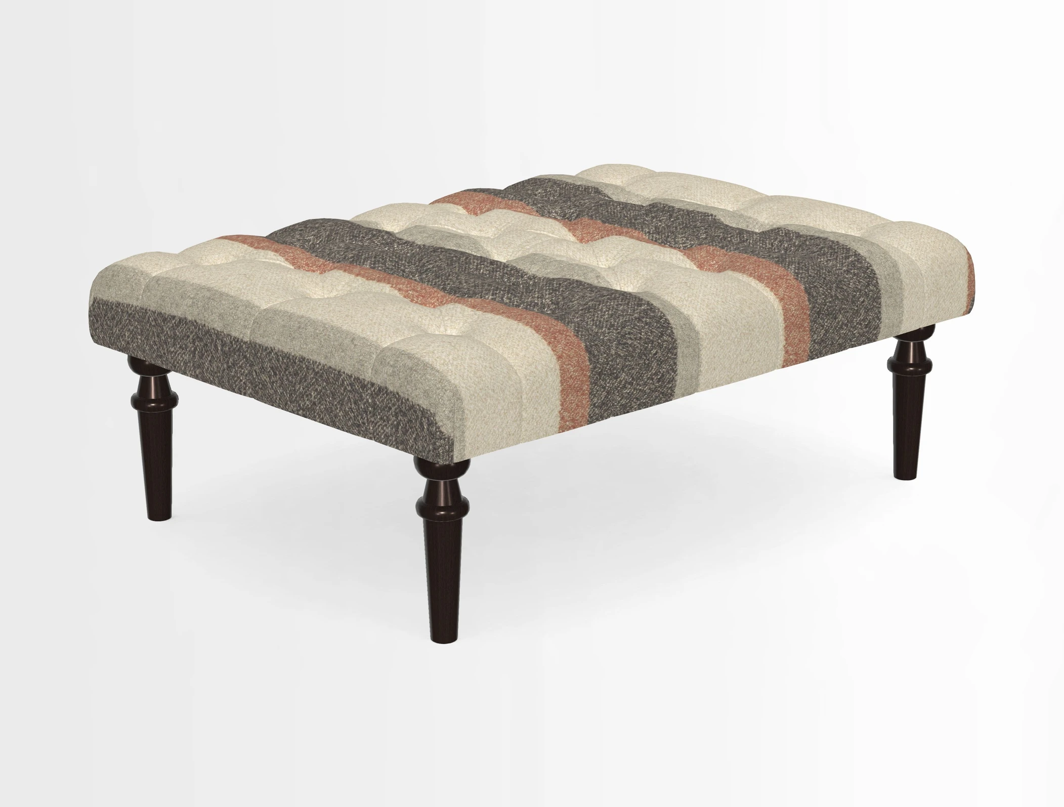 Pentlow Footstool in Mulberry Pompadour Floral Velvet Spice