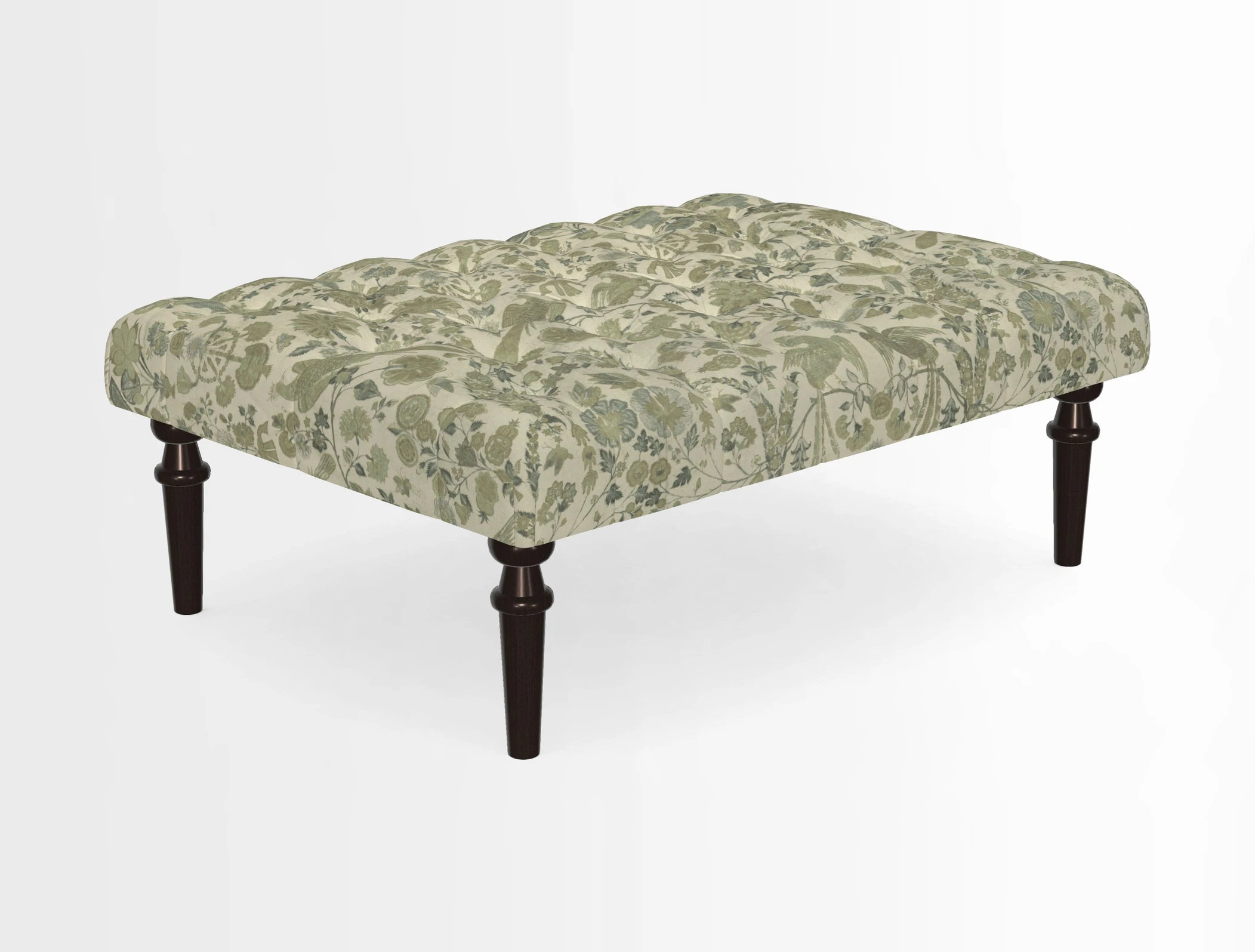 Pentlow Footstool in Mulberry Pompadour Floral Velvet Spice