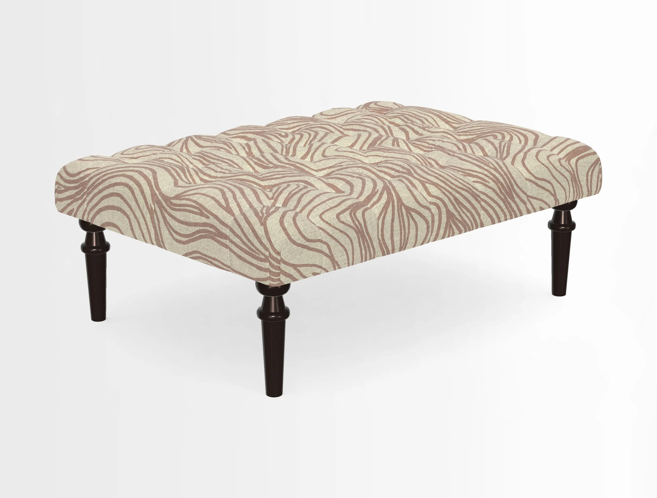 Pentlow Footstool in Mulberry Pompadour Floral Velvet Spice