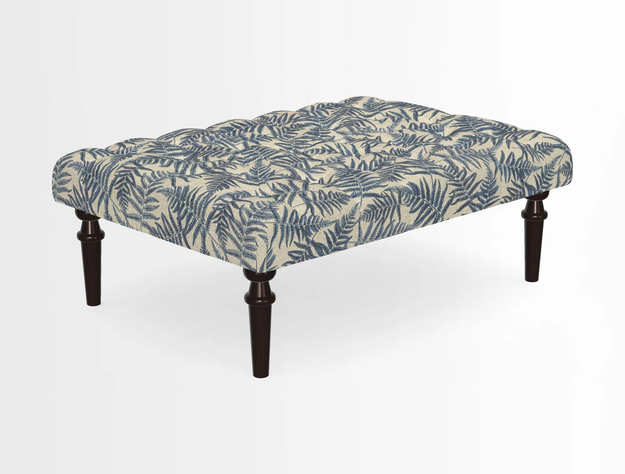 Pentlow Footstool in Mulberry Pompadour Floral Velvet Spice