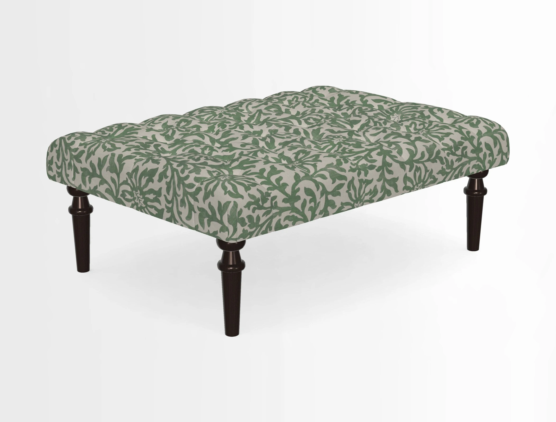 Pentlow Footstool in Mulberry Pompadour Floral Velvet Spice