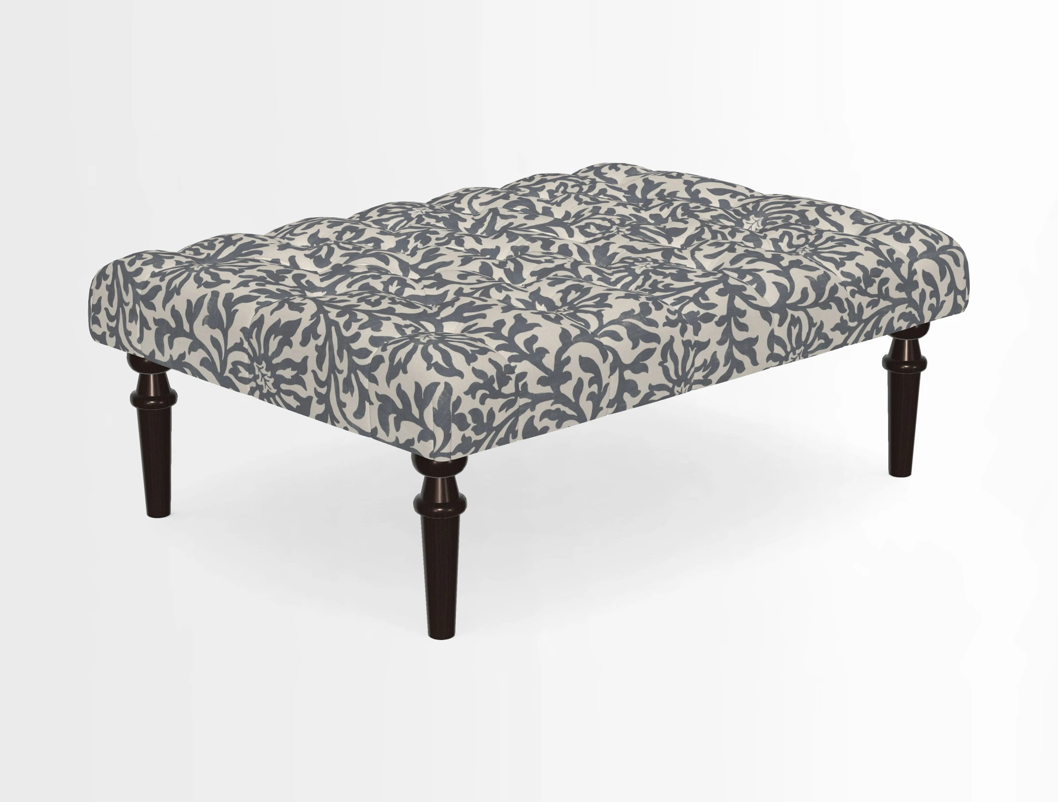 Pentlow Footstool in Mulberry Pompadour Floral Velvet Spice