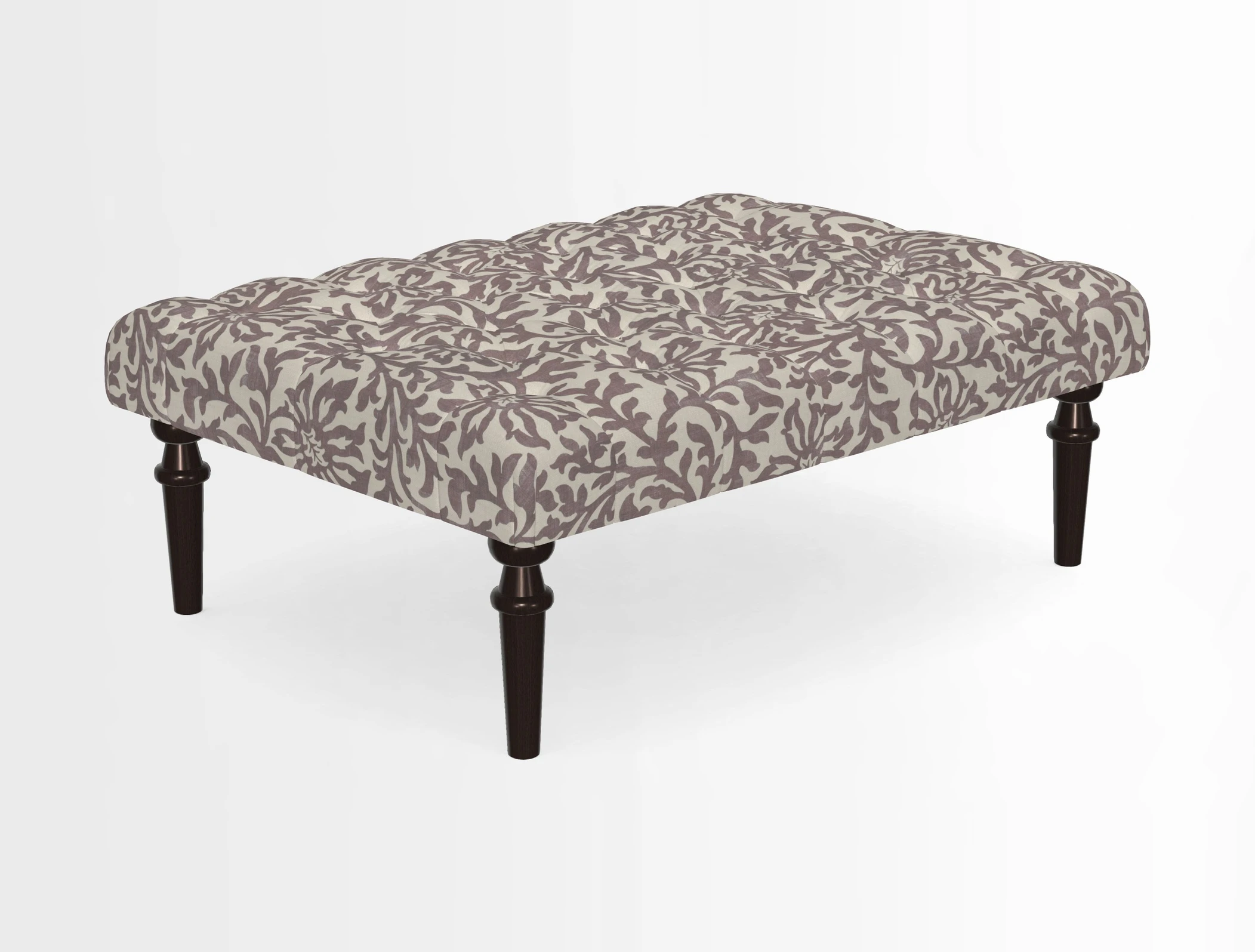 Pentlow Footstool in Mulberry Pompadour Floral Velvet Spice