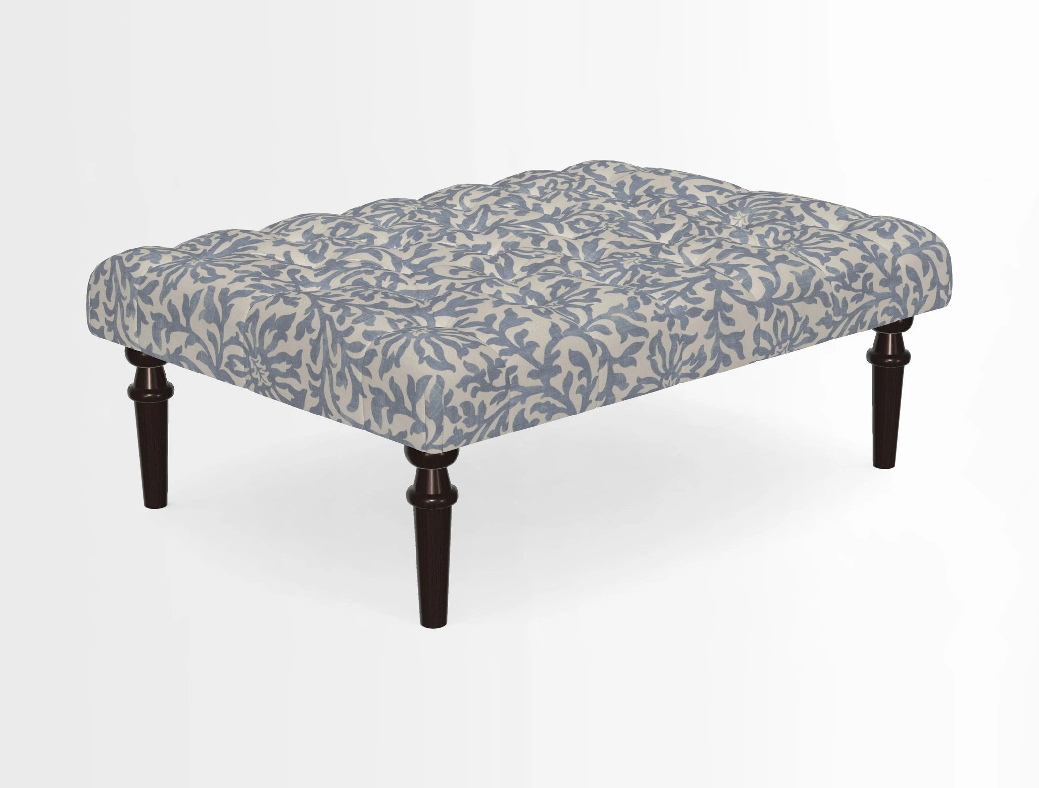 Pentlow Footstool in Mulberry Pompadour Floral Velvet Spice